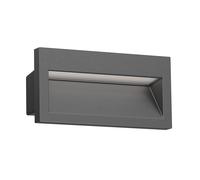 ledscom.de Applique murale encastrée LED NOLA, downlight pour l'extérieur, IP54, anthracite mat, 140 x 70mm, blanc froid