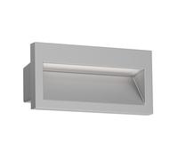 ledscom.de Applique murale encastrée LED NOLA, downlight pour l'extérieur, IP54, gris mat, 140 x 70mm, blanc chaud