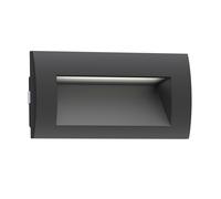 ledscom.de LED encastré mural ZIBAL, downlight pour l'extérieur, IP65, noir mat, 140 x 70mm, 3,3 W, 223lm, blanc froid