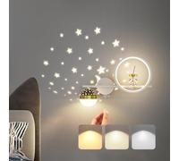 Applique Murale Enfant LED Moderne Lampe Murale Dimmable Créatif Lampe de Chevet Espace Astronaute Veilleuse Lumière murales Intérieur pour Chambre D'enfant Garçon Fille Salon Couloir Escalier, 30W