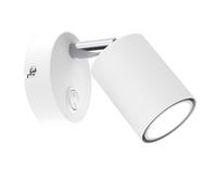 Applique murale enfant, spot blanc avec interrupteur, ampoule GU10 8W Luminex