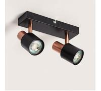 Applique Murale et de Plafond Orientable Métal 2 Spots Albus Black Rose Large Noir