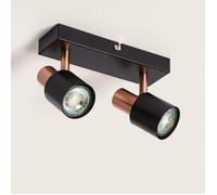 Applique Murale et de Plafond Orientable Métal 2 Spots Ciro Black Rose Large