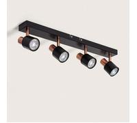 Applique Murale et de Plafond Orientable Métal 4 Spots Albus Black Rose Large Noir