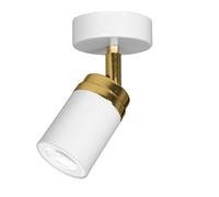 Applique murale et plafonnier orientable, blanc et or, spot, 1 ampoule GU10 15W