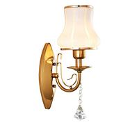 Applique Murale européenne Amen, Style campagnard, en Cristal, pour Chambre à Coucher, Lampe de Chevet. Abat-Jour en Verre, Compatible avec Un Couloir, Un Bureau, Une Salle de Bain, Un Miroir, Un