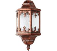Applique murale européenne - Demi-forme rétro applique extérieure luminaire lanterne en verre dépoli bronze rouge villa porte porche lumière éclairage de jardin,Luxe