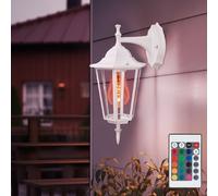 Applique Murale Extérieur Aluminium Verre Lanterne Blanc RGB LED Feu Avant