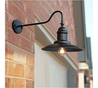 Applique Murale Extérieur Col de Cygne E27, Éclairage Mural Industrielle Étanche IP44 Rétro Lampe Murale en Métal Réglable Luminaire Rustique pour Grange Couloir Jardin Balcon Porche Ferme,Noir