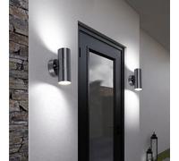 Applique Murale Extérieur Hauswandlampe Inox Verre 2x GU10 Haut Bas Spot 2er Set
