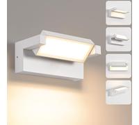 Applique Murale Extérieur Intérieur,22W 3000K blanc chaud Moderne Luminaire Murale,Éclairage Murals Imperméable IP65,Décorative Mur Lampe avec LED Panneau Rotatif pour Couloir Entrée Jardin,Blanc