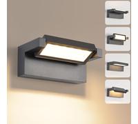 Applique Murale Extérieur Intérieur,22W 3000K blanc chaud Moderne Luminaire Murale,Éclairage Murals Imperméable IP65,Décorative Mur Lampe avec LED Panneau Rotatif pour Couloir Entrée Jardin,Gris Foncé
