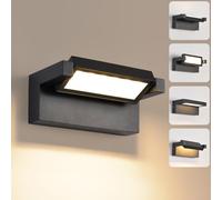 Applique Murale Extérieur Intérieur,22W 3000K blanc chaud Moderne Luminaire Murale,Éclairage Murals Imperméable IP65,Décorative Mur Lampe avec LED Panneau Rotatif pour Couloir Entrée Jardin,Noir