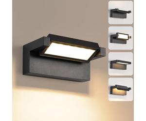 Applique Murale Extérieur Intérieur,22W 3000K blanc chaud Moderne Luminaire Murale,Éclairage Murals Imperméable IP65,Décorative Mur Lampe avec LED Panneau Rotatif pour Couloir Entrée Jardin,Noir