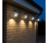 Lampes solaires d'extérieur avec détecteur de mouvement LED Applique murale solaire d'extérieur Spot avec détecteur de mouvement d'extérieur, blanc, LED 0,3W 150Lm blanc froid, LxlxH 12,8x10x11 cm, 4 