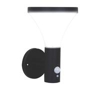 Applique murale extérieur solaire noire LED Luceco avec détecteur 2700K IP44 520lm