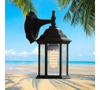 Applique Murale Exterieur Vintage, éClairage Mural D'ExtéRieur E27 Industrielle, Luminaire Exterieur IntéRieur En Verre Et Aluminium Lanterne Luminaires Abat-Jour Métal Pour Porte Maison Balcon