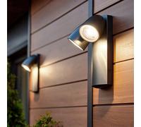 LEDKIA LIGHTING Applique Murale Extérieure Aluminium Abel Deux Spots Gris foncé GU10