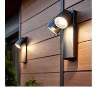 Applique Murale Extérieure Aluminium Abel Deux Spots Noir