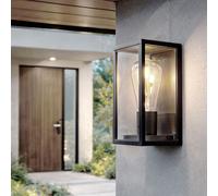 LEDKIA LIGHTING - Applique Murale Extérieure | Aluminium et Verre | Design Élégant | Compatible Ampoules E27, Noir, Aluminium