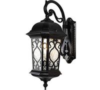 Applique Murale Extérieure Classique Industrielle Vintage Étanche Applique Murale Extérieure Aluminium Noir Logement Creux Balcon Allée Patio Montage Mural Éclairage Extérieur avec Verre TR