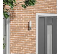 Applique murale extérieure - Cylindrique - Inox argent IP44 - Détecteur de mouvement - E27 3000K