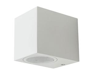 Applique murale extérieure éclairage extérieur spot vers le bas éclairage de façade aluminium verre blanc, 1x LED 4,5W 400Lm blanc chaud, LxHxP 6,8x8x9,2 cm