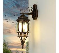 Applique Murale Extérieure En Verre Aluminium E27 IP44 Beige Rustique