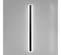 Applique murale extérieure étanche, applique murale LED moderne, applique murale en acier inoxydable noir avec abat-jour en acrylique, appliques murales à longue bande en métal, éclairage mural de