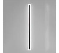 Applique murale extérieure étanche, applique murale LED moderne, applique murale en acier inoxydable noir avec abat-jour en acrylique, appliques murales à longue bande en métal, éclairage mural de