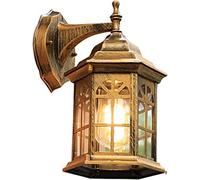 Applique murale extérieure étanche, style rétro rustique et classique, style mode, style moderne et élégant, E27, pour allée, escaliers, patio, cour, porche, villa, terrasse, bronze et blanc