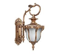 Applique murale extérieure européenne rétro lanterne en verre étanche lumière de sécurité lumières de jardin en or noir applique murale extérieure applique murale rétro en aluminium base E27 balcon