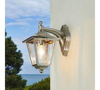 Applique Murale Extérieure IP43 Laiton Acrylique E27 H: 23 Cm En Nickel Rustique