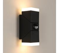 Applique Murale Extérieure IP65 Avec Détecteur de Mouvement, Lampe Extérieure Murale 3000K, Angle de Faisceau Réglable 340°, Lampe Extérieure À Lumière Blanche Chaude Avec Durée D'éclairage Réglable