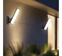 LED External Wall Lamp ALU Terrain Terrasses Façade Lampes grises réglables 2er Set