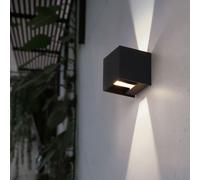 Applique Murale Extérieure Lampe De Façade Noire Effet Lumineux Up Down LED