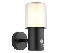 Applique murale extérieure Lampe murale extérieure Lampe de façade Acier inoxydable Capteur LED H 24,5 cm