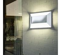 Applique murale exterieure applique murale applique patio applique murale maison, IP44 2 flammes, acier inoxydable chrome blanc, 2x LED 2,5W 360Lm 3000K, LxHxP 24,5x17x8,5cm