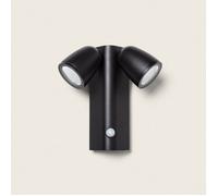 Applique Murale Extérieure LED 12W Aluminium avec Détecteur de Mouvement PIR Abel 2 Spots Noir
