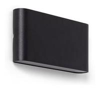 Applique Murale Extérieure LED 12W Aluminium Rectangulaire Éclairage Double Face Noire 4000K Blanc neutre Noir G