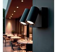 LEDKIA LIGHTING Applique Murale Extérieure LED 18W Aluminium CCT Sélectionnable Deux Spots Kuriya Anthracite