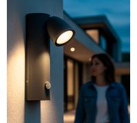 LEDKIA LIGHTING Applique Murale Extérieure LED 6W Aluminium avec Détecteur de Mouvement Abel Blanc