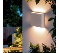 Applique Murale Extérieure LED 6W Aluminium Carrée Éclairage Double Face Blanche 2700K Blanc chaud