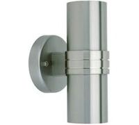 BRILLIANT lampe Hanni LED applique murale d'extérieur 2 lumières acier inoxydable | 2x LED-PAR51, GU10, 3W lampes à réflecteur LED incluses, (250lm, 3000K) | Échelle A ++ à E | Classe de protecti