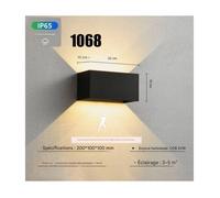 Applique murale extérieure LED - AIMOONSA - 24W - Détecteur de mouvement - IP65 - 3000K blanc chaud