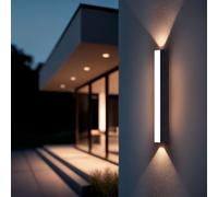 Applique Murale Extérieure Led Aluminium Double Face Hisar S Noir