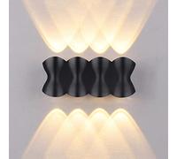 Applique Murale Extérieure Led Baska, Lampe de Porche Noire, Applique Murale En Alumiavec Éclairage Haut Et Bas, Spots Muraux Intérieurs Étanches Ip65, Appliques Pour Jardin Et Salle Den, Lampes Mural