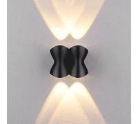 Applique Murale Extérieure Led Baska, Lampe de Porche Noire, Applique Murale En Alumiavec Éclairage Haut Et Bas, Spots Muraux Intérieurs Étanches Ip65, Appliques Pour Jardin Et Salle Den, Lampes Mural