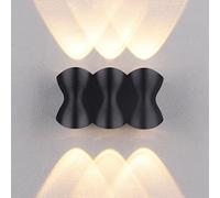 Applique Murale Extérieure Led Baska, Lampe de Porche Noire, Applique Murale En Alumiavec Éclairage Haut Et Bas, Spots Muraux Intérieurs Étanches Ip65, Appliques Pour Jardin Et Salle Den, Lampes Mural