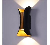 Applique Murale extérieure LED chromée à tête Plate pour Poteau de barbier, Rayures Rouges, Blanches et Noires, enseigne pour Salon de Coiffure et barbier (Noir)